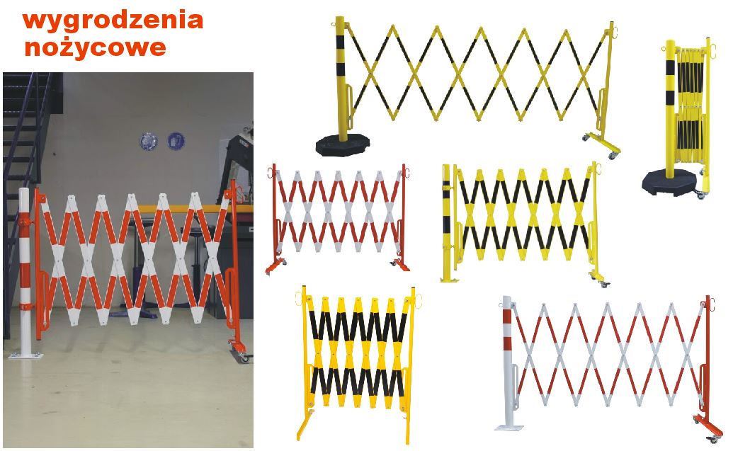 wygrodzenia zapory nożycowe składane